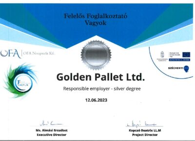 Golden Pallet Ltd has been awarded the Silver Certification of Responsible Employer